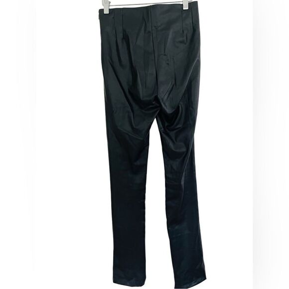 ZARA Blogger Favorite Black Vegan Leather High Rise Long Inseam Ankle-zip Pants. - Picture 8 of 10